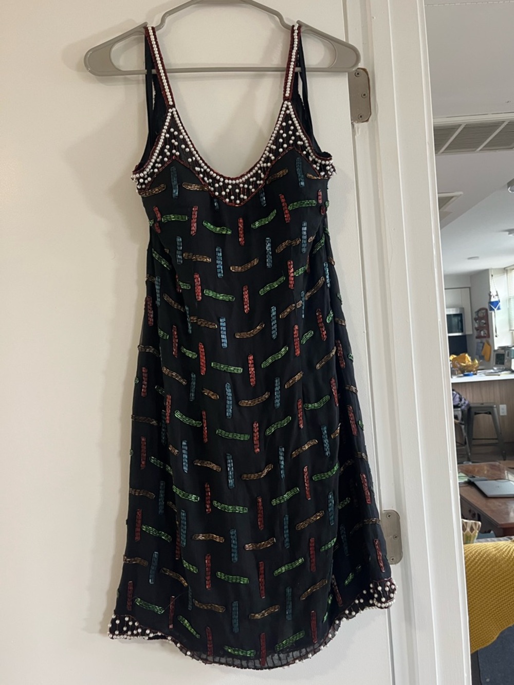 Vintage Silk Beaded Sleeveless Party Dress